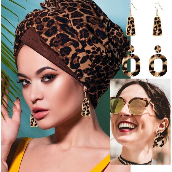 Leopard Print Accessories Set Women Purse Jewelry Necklace Earrings Bracelets main image 4